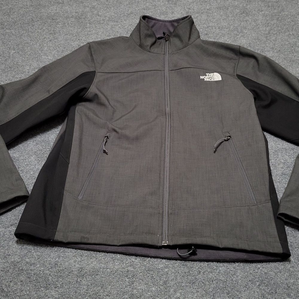 The North Face Men's Apex Jacket Mens M Softshell‎ Faux Fur Lined Gray Black